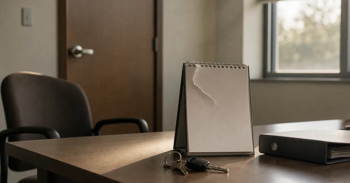 Skrivbord med kalender och nycklar som symboliserar tidspress för företrädaransvar