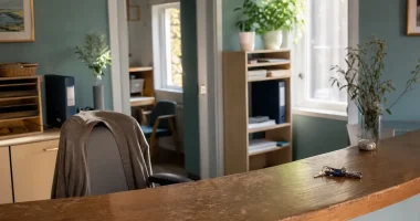 Tom reception på en mindre vård- eller omsorgsverksamhet